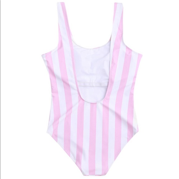 Pink Striped One Piece Swimsuit - Picture 2 of 2